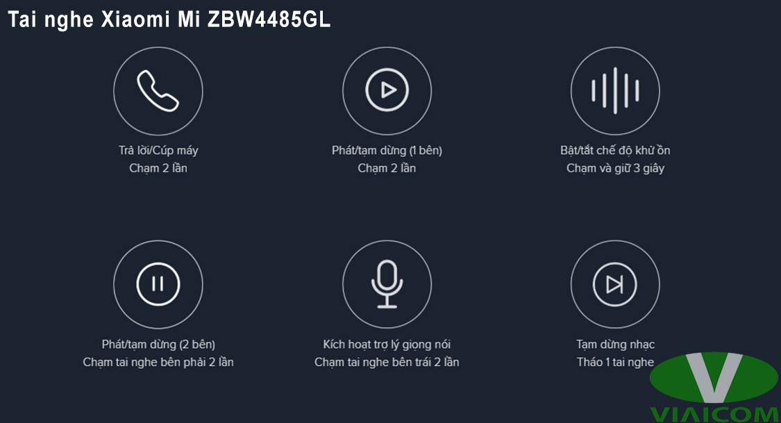 Tai nghe Xiaomi Mi ZBW4485GL - Chạm để điều khiển