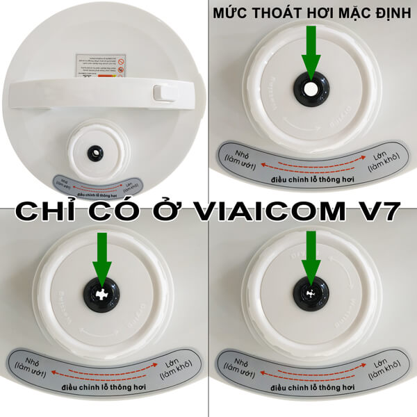 Tính năng điều chỉnh mức thoát hơi nước chỉ có ở Viaicom V7